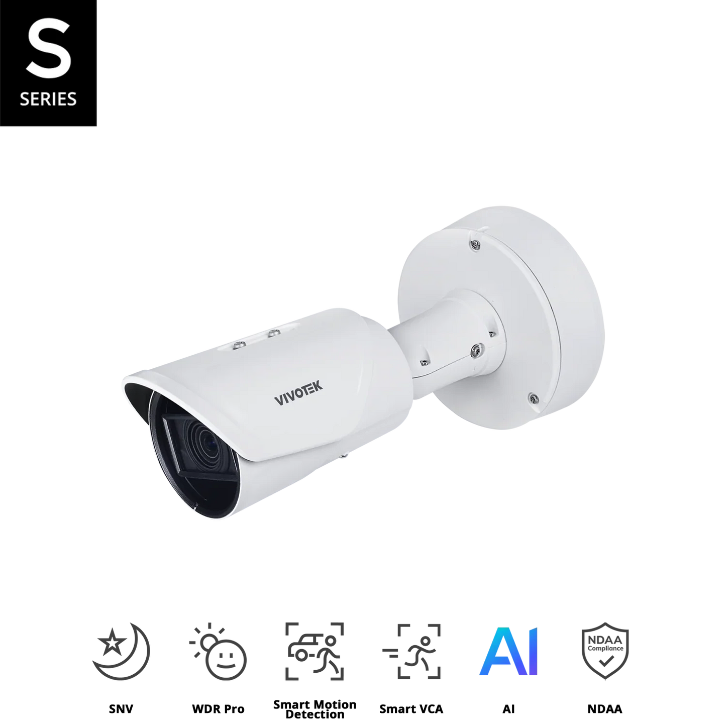 VIVOTEK IB9391-EHTV-v2 8MP 4K Bullet Network Camera – WDR Pro, SNV, Smart IR III, Vision AI Analytics, IP66/IK10/NEMA 4X Rated