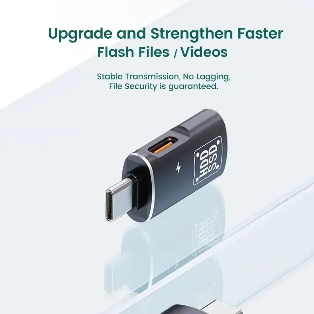 Black USB-C OTG adapter with orange connector port for fast data transfer