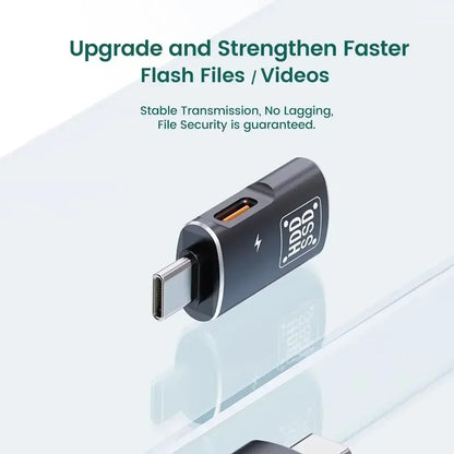 Black USB-C OTG adapter with orange connector port for fast data transfer