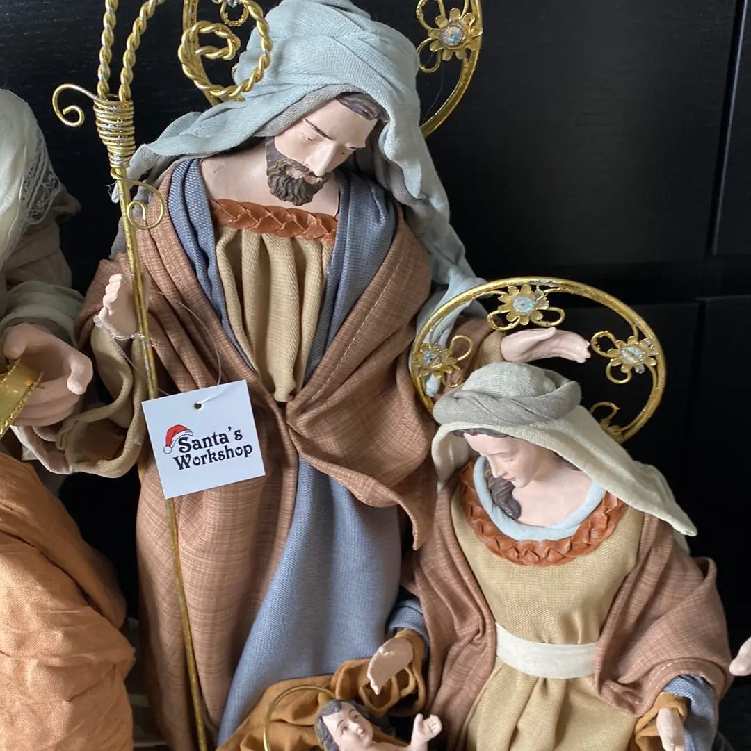 18.75” Christmas decor handmade religious nativity - Handmade Religious Christmas Decor (51 cm)