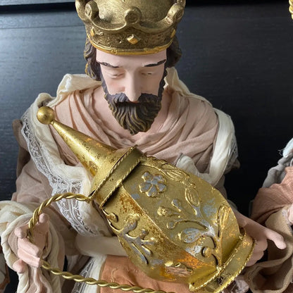 18.75” Christmas decor handmade religious nativity - Handmade Religious Christmas Decor (51 cm)