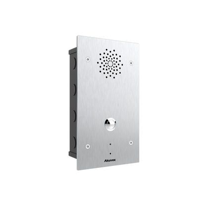 Akuvox E21A SIP Vandal-Resistant Audio Call Station – 316 Stainless Steel, Panic Button, Dual Relays, IP65, Surface Mount