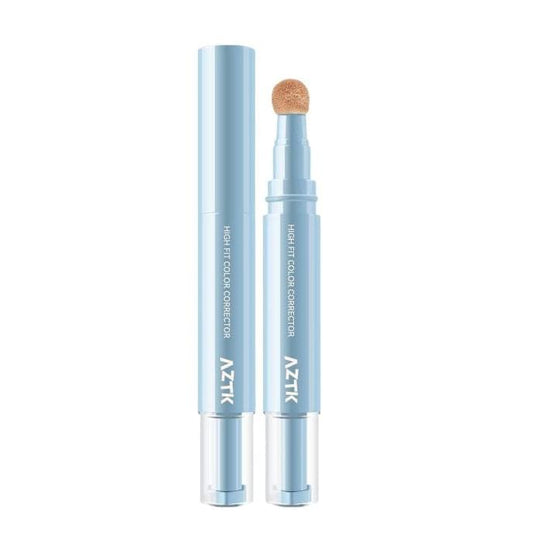 Two AZTK concealer pens with blue tubes and beige sponge applicator tips