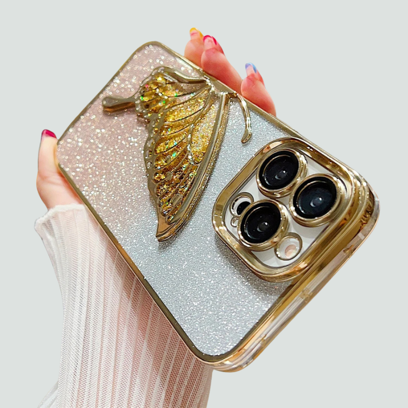 Gradient Butterfly iPhone Shockproof Clear Case