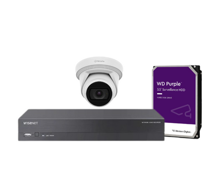 Hanwha Wisenet 5MP CCTV Kit with 4 Cameras and 4-Channel Recorder (HAN-ANE-L8082R-4KIT)