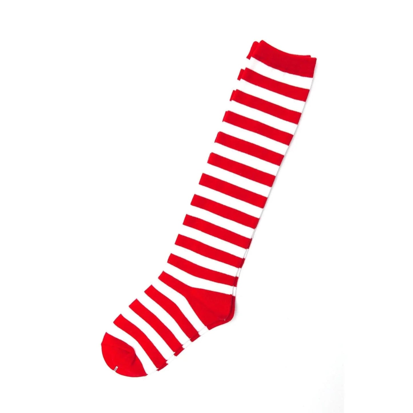 Ladies Red White Striped Womens Cotton Knee High Socks Over the Knee Thigh High