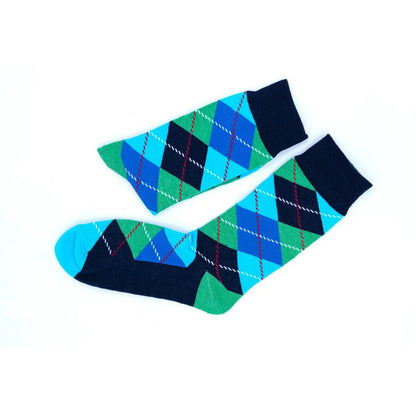 Mens 4 Pairs Argyle Dress Socks  Colorful Patterned Crew Socks for Formal and Casual Wear