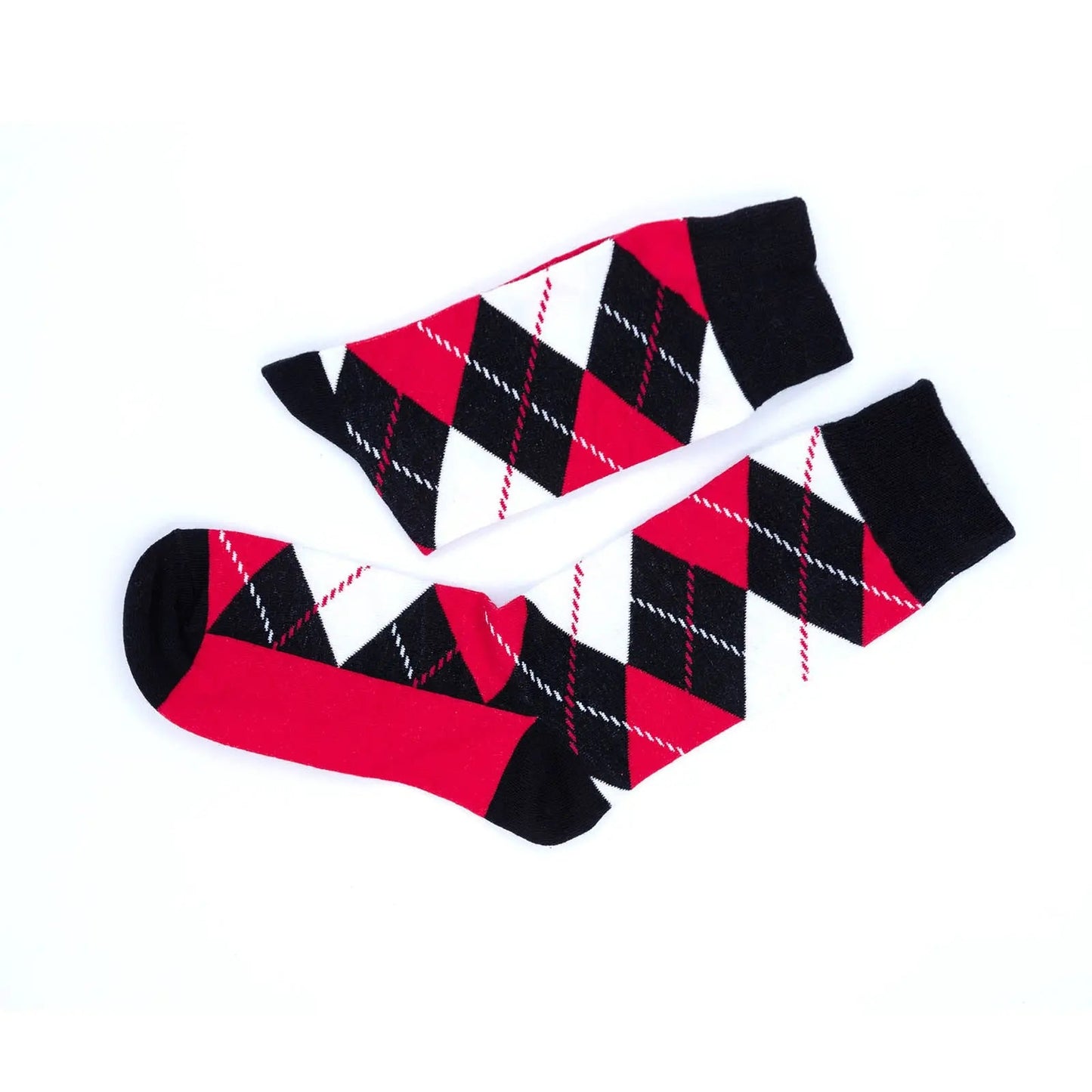 Mens 4 Pairs Argyle Dress Socks  Colorful Patterned Crew Socks for Formal and Casual Wear