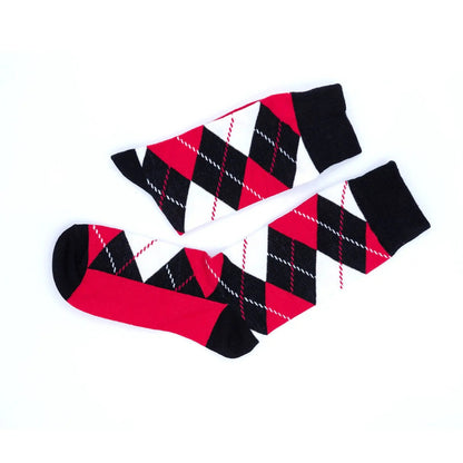 Mens 4 Pairs Argyle Dress Socks  Colorful Patterned Crew Socks for Formal and Casual Wear
