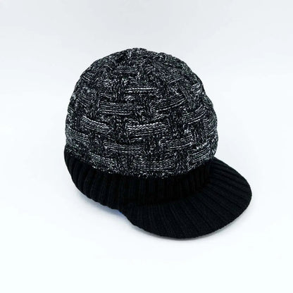 Mens Fashion Knitted Beanies Hats Winter Ladies Unisex Baggy Beret Cap Hat Black