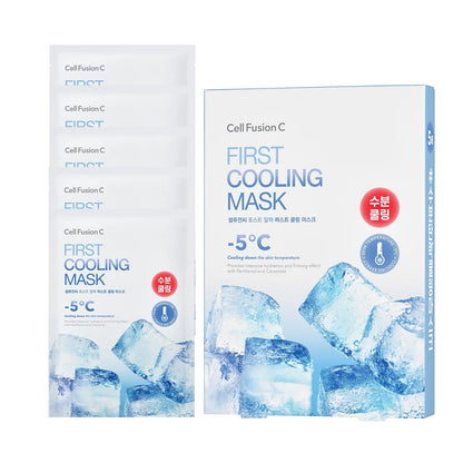 Cell Fusion C First Cooling Mask box with icy blue cooling graphics and -5°C