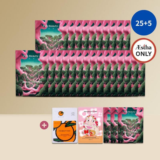 Facial mask set box with multiple sheet mask pouches, 25+5 Aestha Only offer