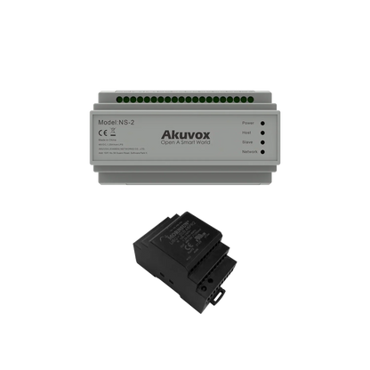 Akuvox NS-2 2-Wire IP Network Switch | Supports Up to 6 Devices, Long-Distance Transmission, Includes 48V Power Supply – Retrofit for Analog Intercom Systems