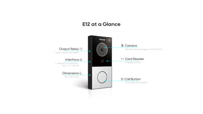 Akuvox E12S – Compact SIP Video Door Phone with 2MP Camera, RFID, NFC & Bluetooth