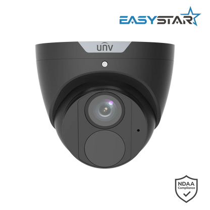 Uniview IPC3618LE-ADF28KM-H-BK 8MP HD IR Fixed Eyeball Network Camera – Ultra 265, 30m Smart IR, PoE, Built-in Mic, 2.8mm Wide Angle, IP67, 512GB SD Card Support (Easy Series)