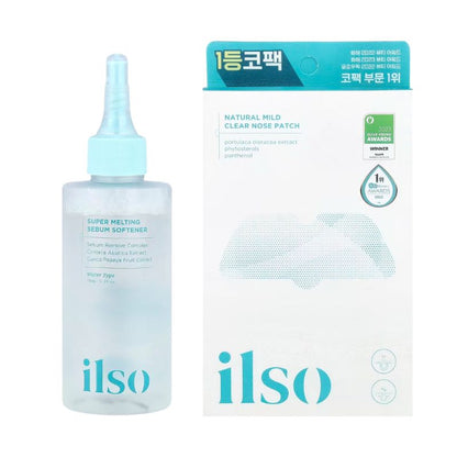 ILSO Natural Mild Clear Nose Patch Set + 40 Skin Wrap Cotton Pads (Sebum Softener & Pore Care Kit）