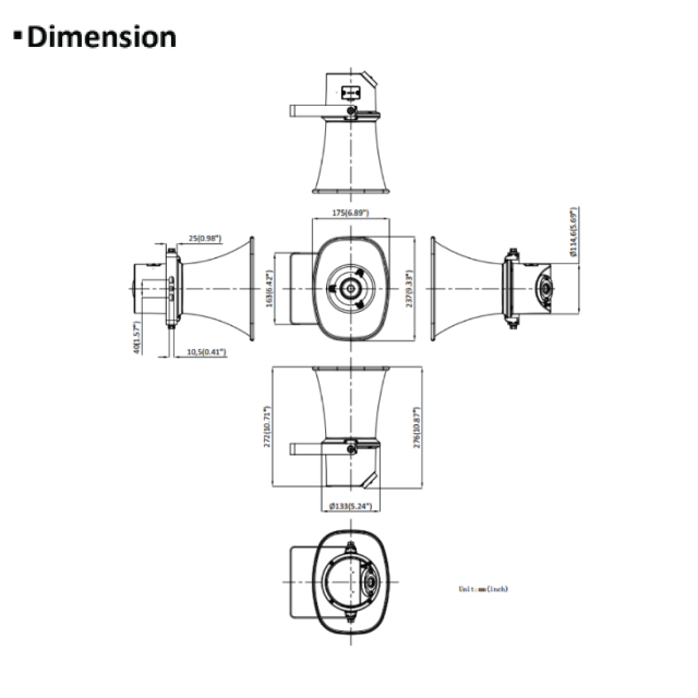 Hikvision DS-QAZ1307G1T-E 7W Network IP Horn Speaker – PoE Powered, IP67-Rated, Two-Way SIP Audio – Backorder Only