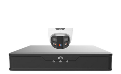 Uniview PRIME-III 8MP 180° Dual-Lens AI CCTV Kit – 4 Channel NVR + HDD – ColorHunter, People Counting, 30m IR – IPC3K28SE-ADF28KMC-DL-I0 Triguard