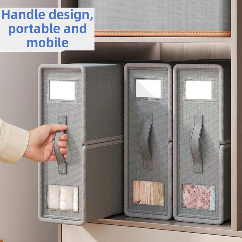 2-Pack Beige Foldable Bedding Storage Box with Zipper & Handle - Wardrobe Drawer Closet Organizer for Duvet Covers & Clothing (38x32x12CM)