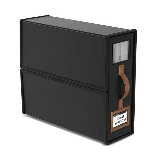Black foldable bedding storage box with zipper and PU leather-style handle