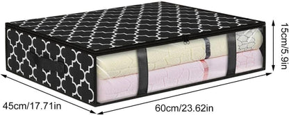 2-Pack Foldable Storage Boxes for Clothes and Blankets, Under-Bed Drawers, Multifunctional Organizer, Black
