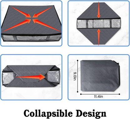 2-Pack Foldable Storage Boxes for Clothes and Blankets, Under-Bed Drawers, Multifunctional Spacious, Gray