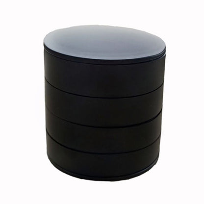 2 Pack Rotating Jewellery Storage Boxes, 4-Layer Dustproof Organizer Cases, Black Nordic Style