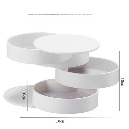 2 Pack Rotating Jewellery Storage Boxes, 4-Layer Dustproof Organizer Cases, Black Nordic Style