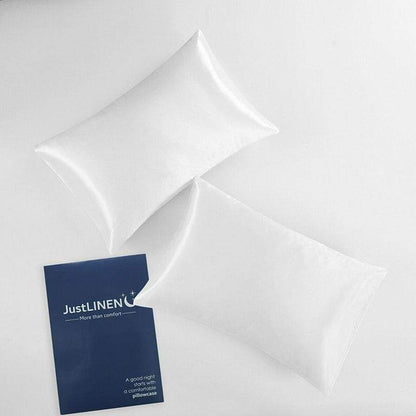 2 Pack Satin Pillowcases Luxury Soft Cushion Covers Bedroom Home Decor - Light Blue.