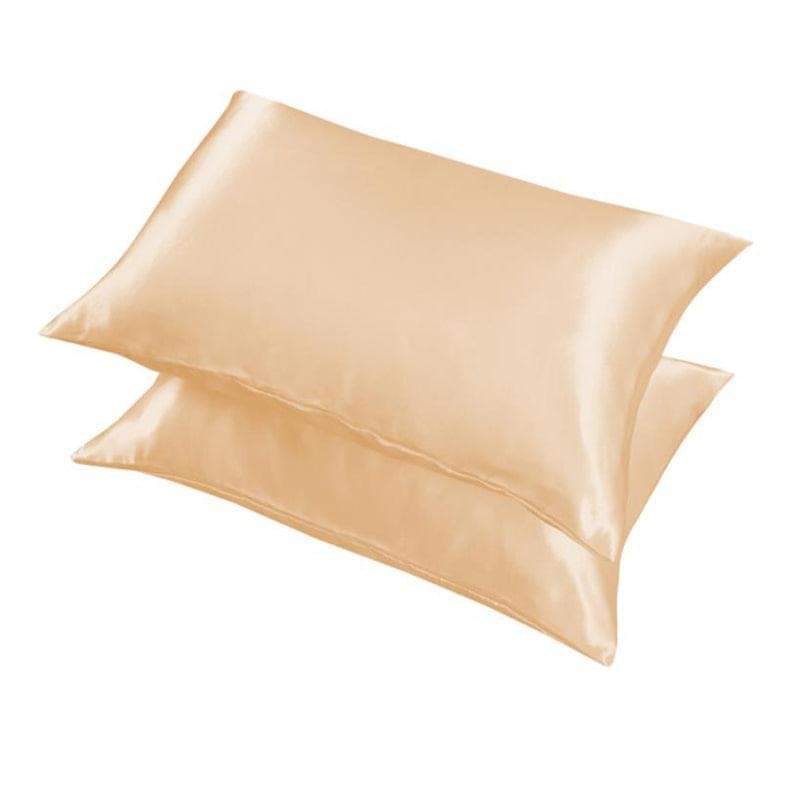 2 Pack Satin Pillowcases Luxury Soft Cushion Covers Bedroom Home Decor - Light Blue.