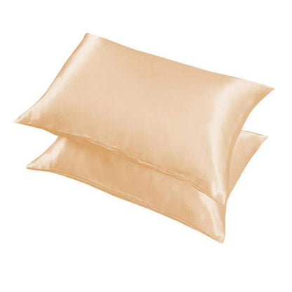 2 Pack Satin Pillowcases Luxury Soft Cushion Covers Bedroom Home Decor - Light Blue.