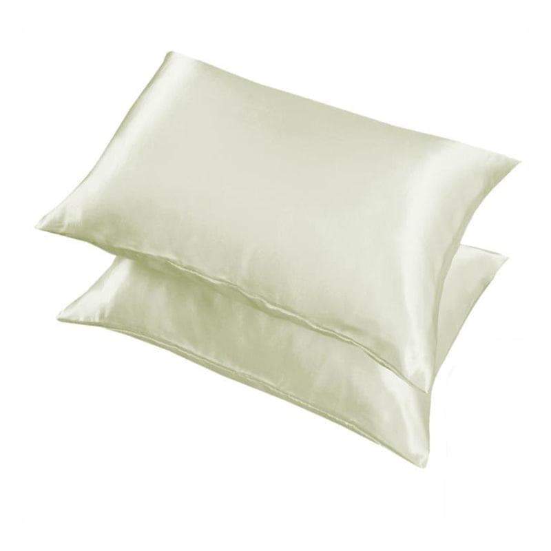 2 Pack Satin Pillowcases Luxury Soft Cushion Covers Bedroom Home Decor - Light Blue.