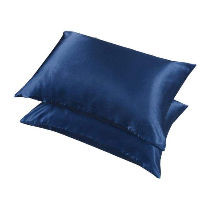 2 Pack Satin Pillowcases Luxury Soft Cushion Covers Bedroom Home Decor - Light Blue.