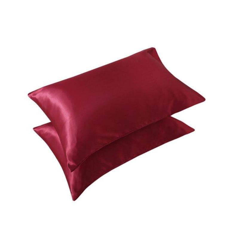 2 Pack Satin Pillowcases Luxury Soft Cushion Covers Bedroom Home Decor - Light Blue.