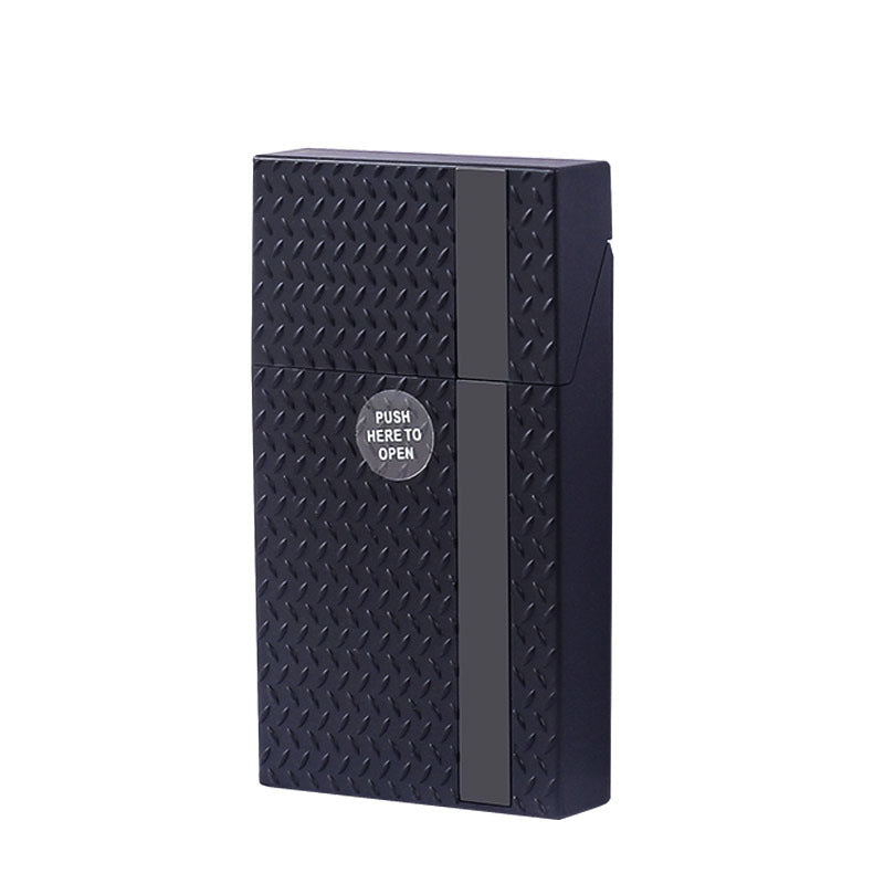 2 Pack Slim Cigarette Case Hard Shell Holder for 40 Cigarettes Durable ABS Plastic Crush Proof Box with Spring Clip Moisture Resistant Pocket Container Black and Silver