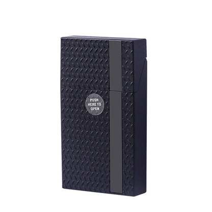 2 Pack Slim Cigarette Case Hard Shell Holder for 40 Cigarettes Durable ABS Plastic Crush Proof Box with Spring Clip Moisture Resistant Pocket Container Black and Silver