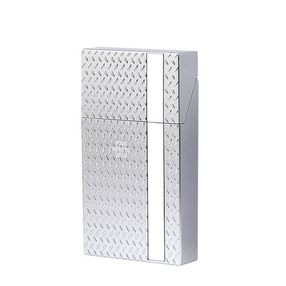 2 Pack Slim Cigarette Case Hard Shell Holder for 40 Cigarettes Durable ABS Plastic Crush Proof Box with Spring Clip Moisture Resistant Pocket Container Black and Silver