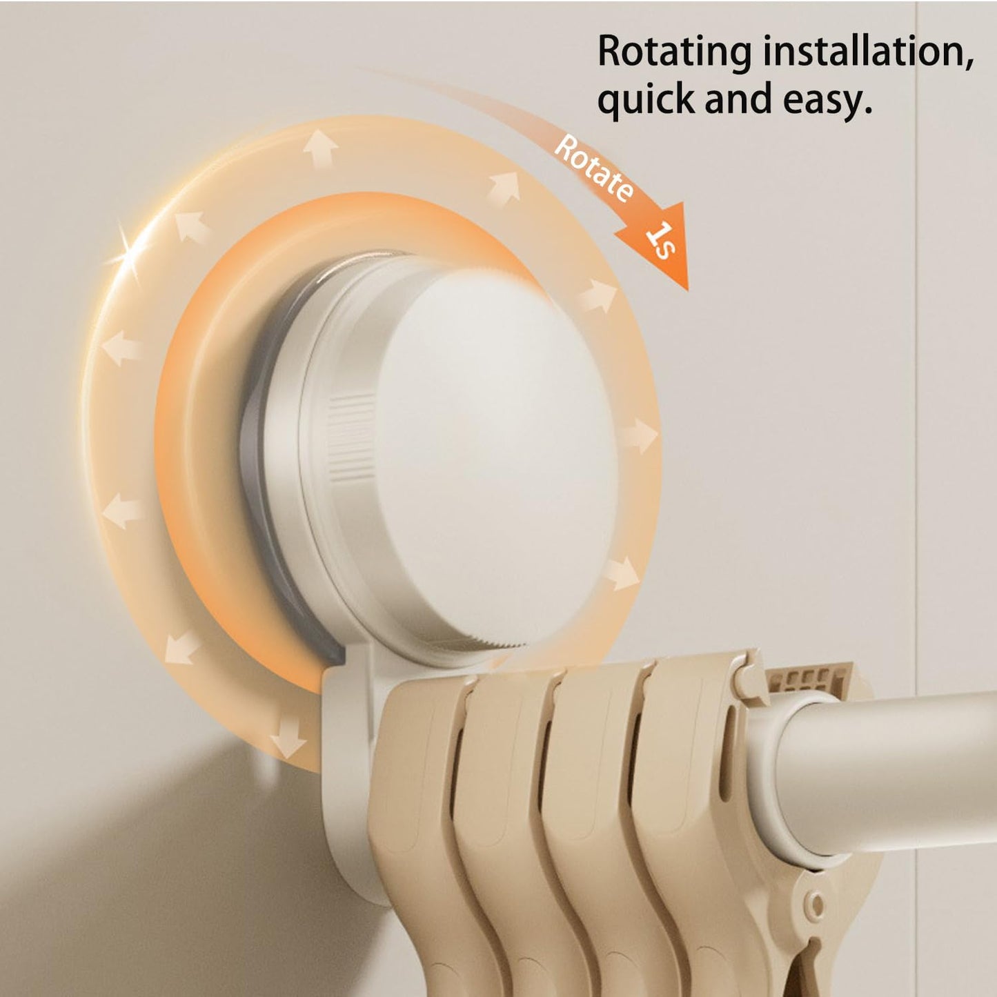 2 Pack Telescopic Rod Suction Cup Hanger Holder Wall Mounted Clothes Organizer