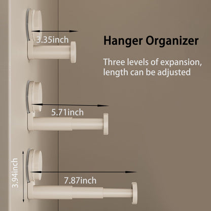 2 Pack Telescopic Rod Suction Cup Hanger Holder Wall Mounted Clothes Organizer