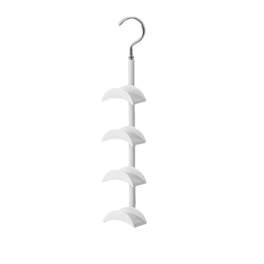 White 4-tier rotating closet organizer hook for ties and bags