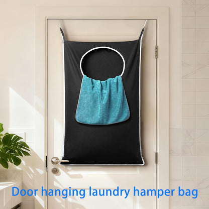 Durable XL Over-Door Laundry Hamper with Hooks & Easy-Clean Design