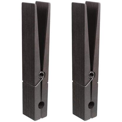 2 Pcs 12 Inch Jumbo Wooden Clothespins Large Clothespin Towel Holder Giant Wooden Clothes Pins Large Clothes Clips with Spring for DIY Craft Winter Farmhouse Bathroom Laundry Room(black)