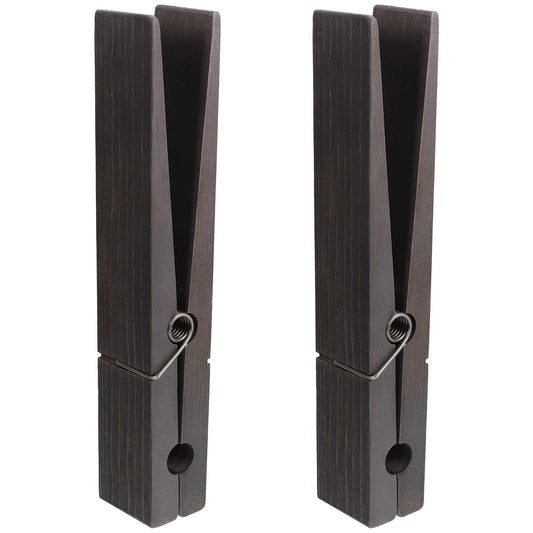 Black jumbo wooden clothespins, two-piece spring clamp for hanging towels and clothes