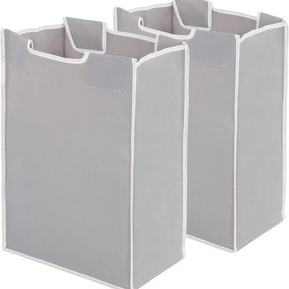 2 Pcs Laundry Sorter Replacement Bags Hamper Cart Removable Replacement Laundry Storage Organizer Bag Hamper Liner, No Hooks  (Gray)
