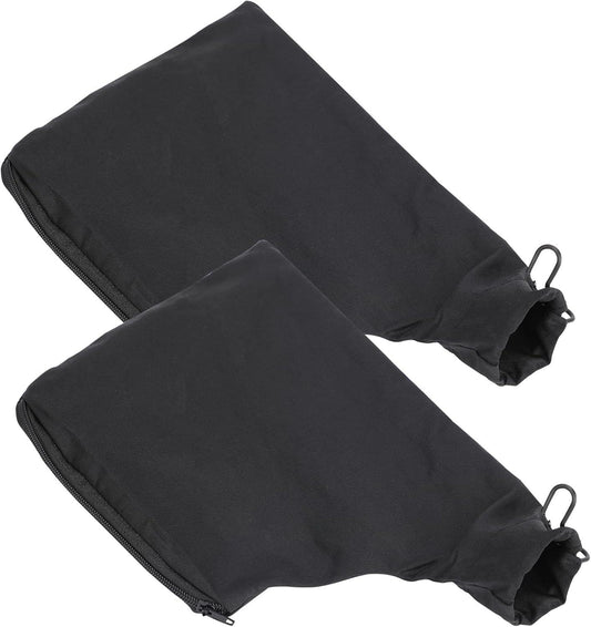 Black dust collection bag set with zipper and adjustable cord ends