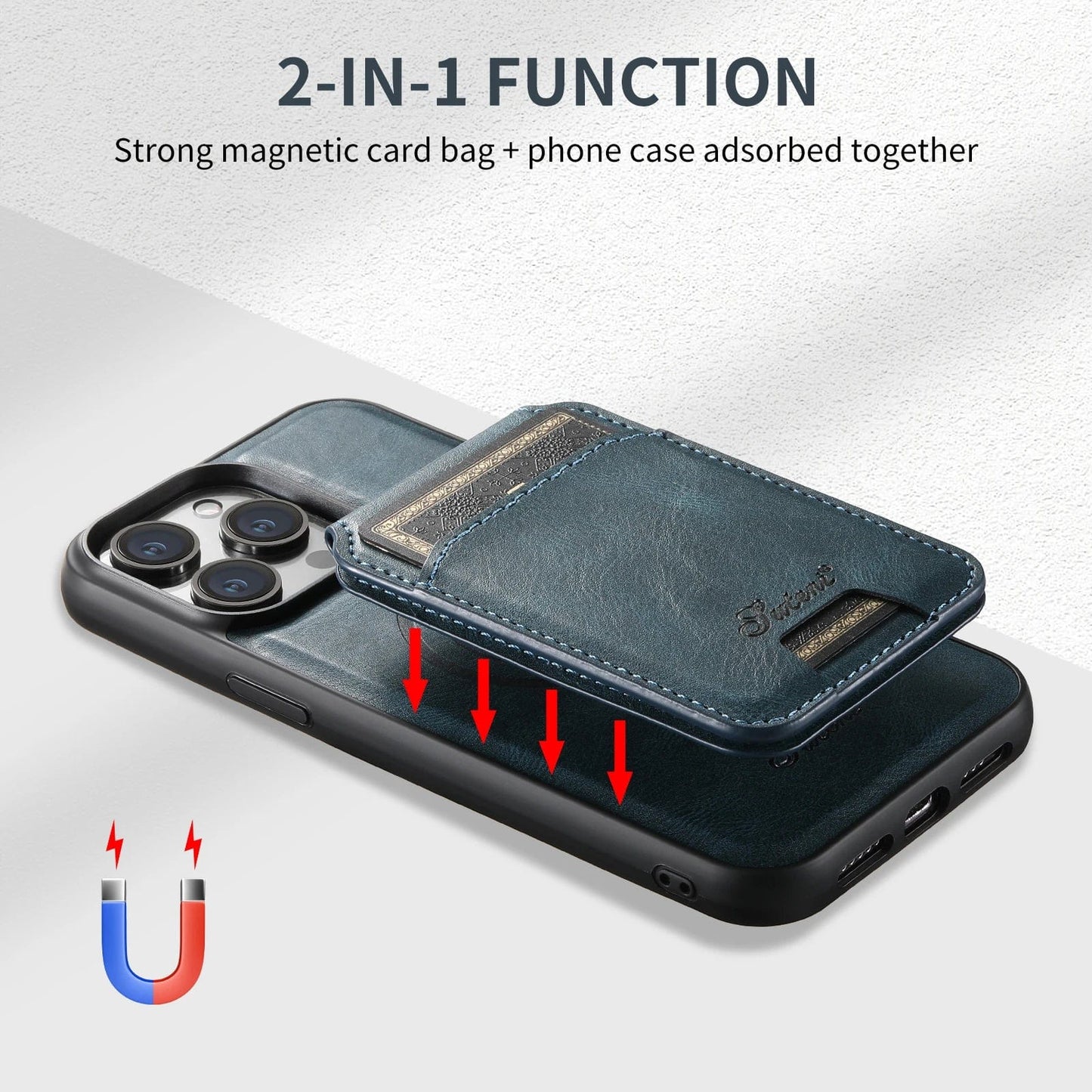 iPhone 16 Leather Detachable Wallet Case