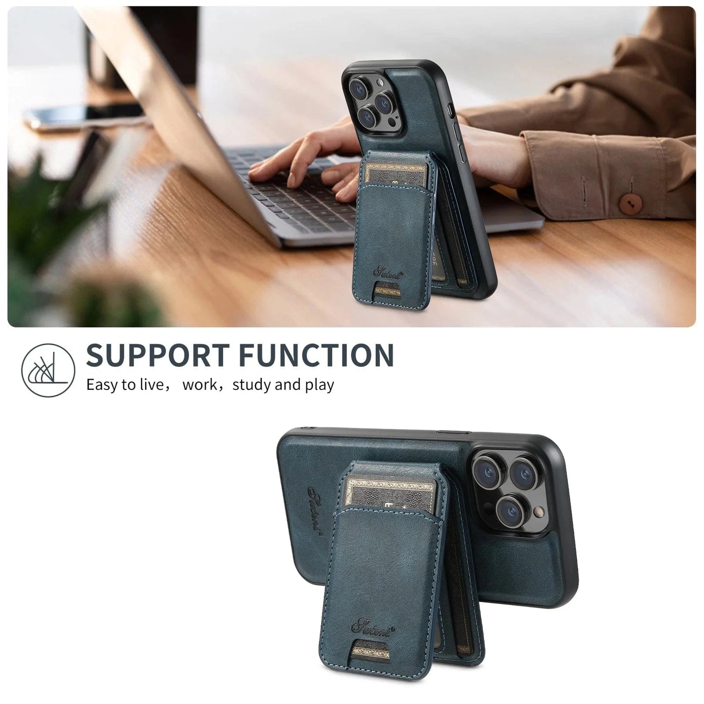 iPhone 16 Leather Detachable Wallet Case