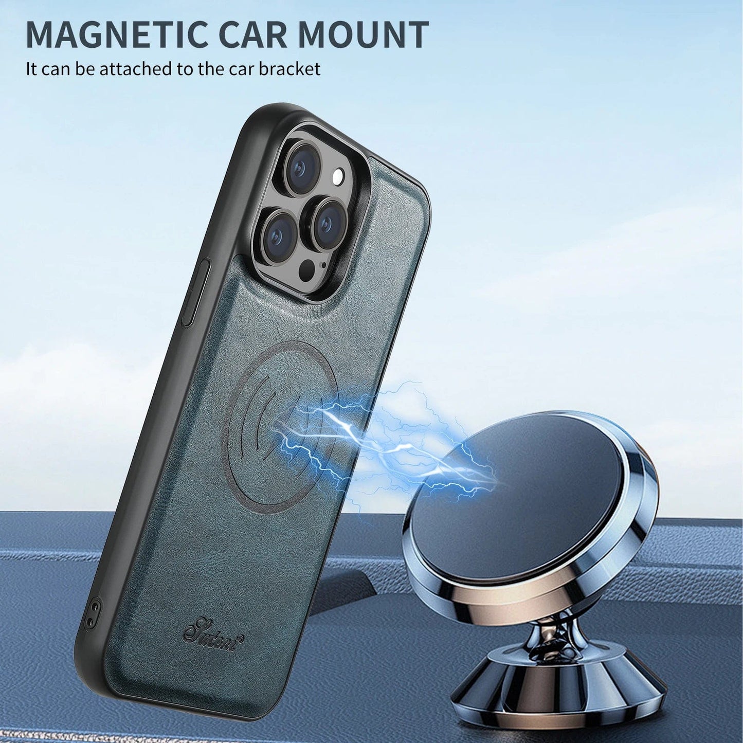 iPhone 16 Leather Detachable Wallet Case