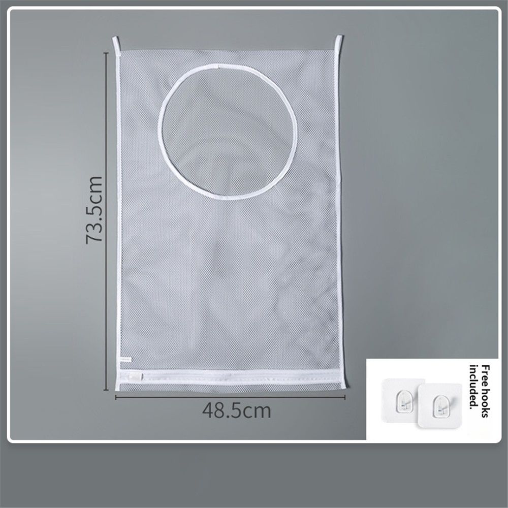 2 pack Hanging Laundry Hamper Bag, Portable Laundry Bag, 29 x 19 Inch Large Foldable Wall Hanging Laundry Basket with 2*2 Adhesive Hooks for Dirty Clothes Organization and Storage