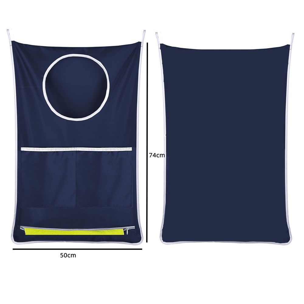 2 pack Hanging Laundry Hamper, Over The Door Laundry Hamper, Hanging Laundry Bag with Pockets Zipper Foldable Lightweight, for Camper Apartment College Dorm Room Storage Small Space Organizer